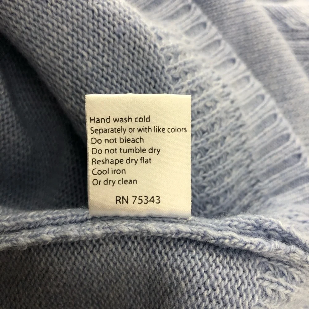 Benedetta B. Light Blue Knit Crew Neck Sweater, Size L - Picture 8 of 8